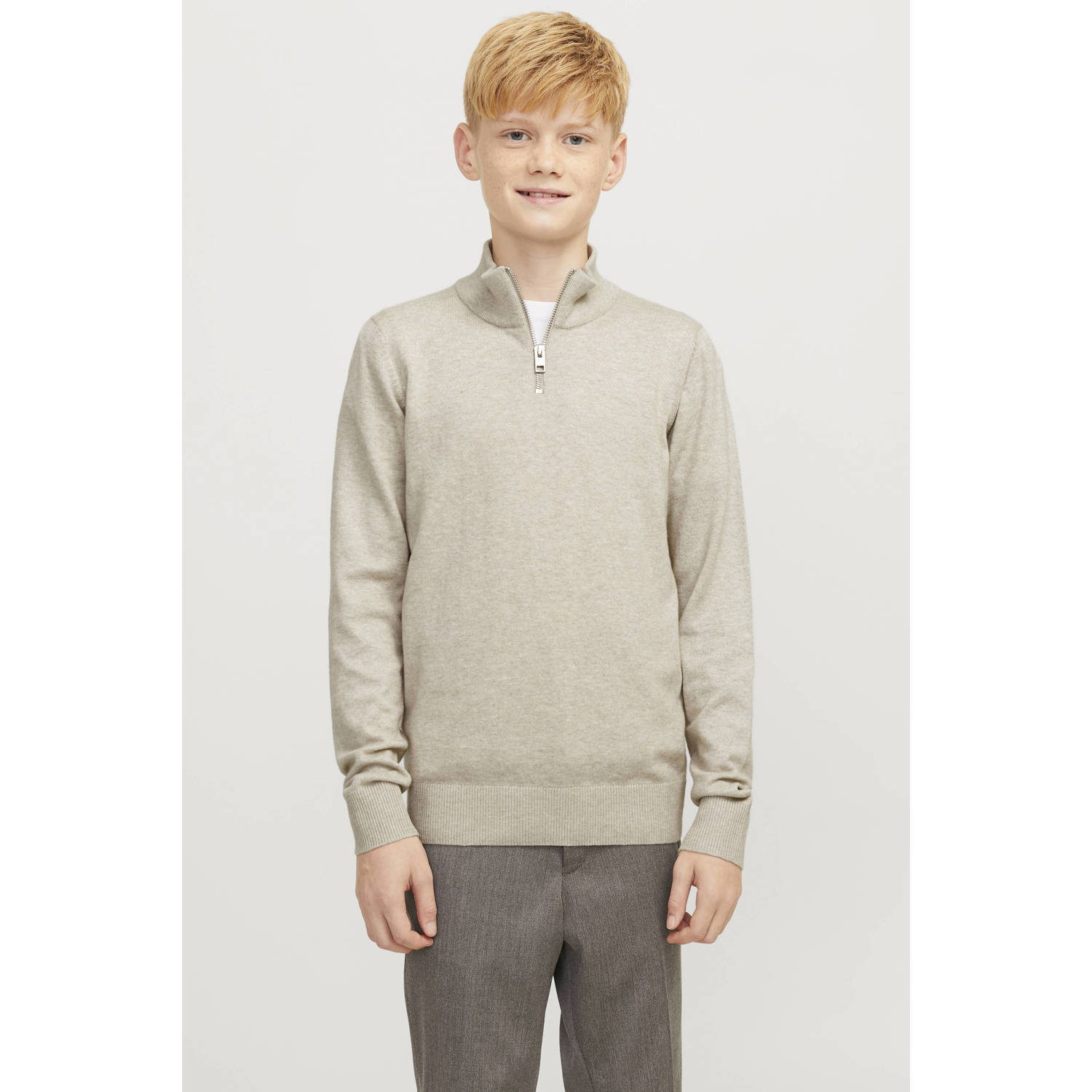 Jack & Jones Junior Schipperstrui JJEEMIL KNIT HALF ZIP NOOS JNR