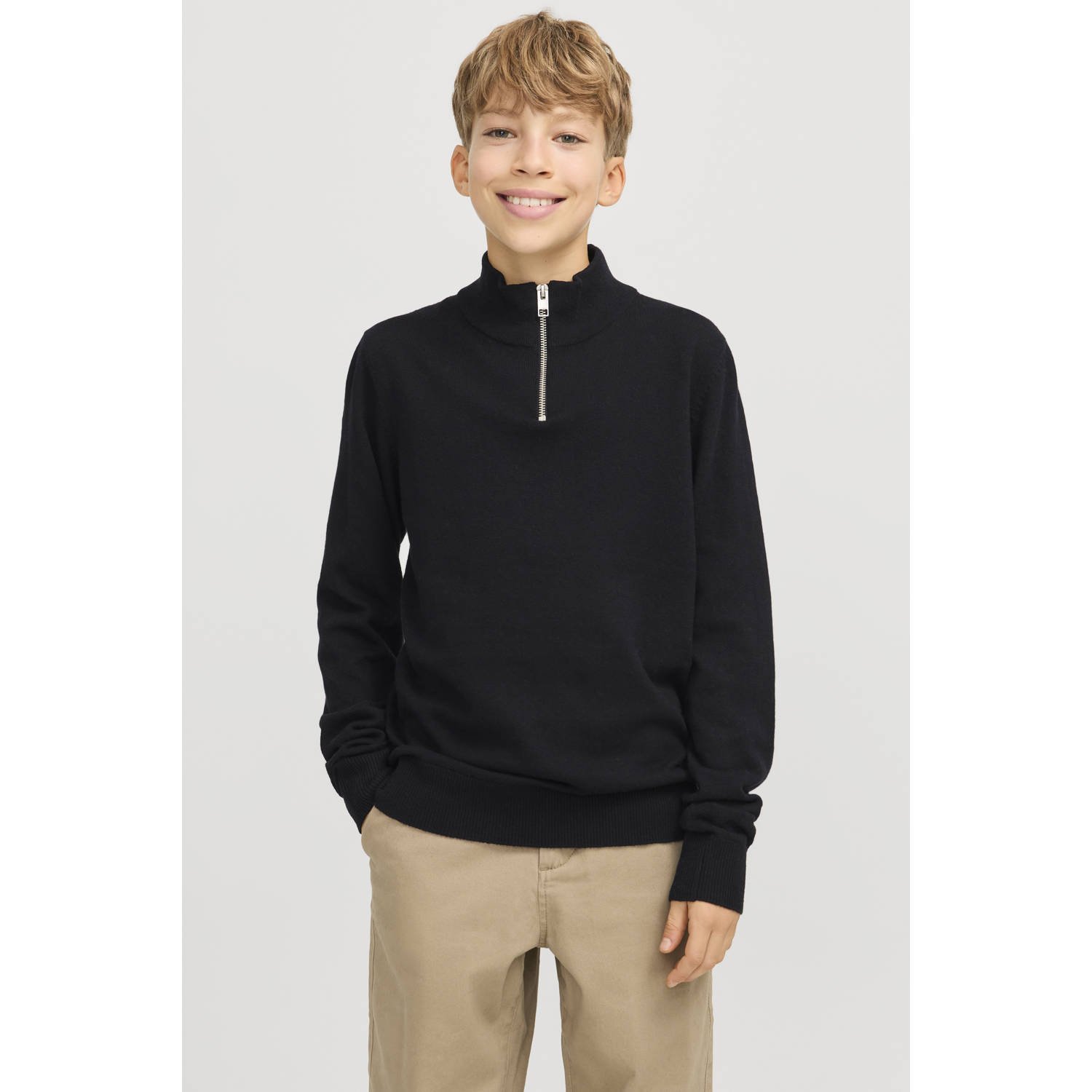 Jack & Jones Junior Schipperstrui JJEEMIL KNIT HALF ZIP NOOS JNR