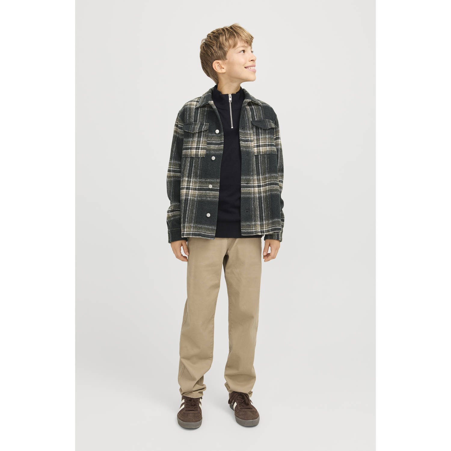 JACK & JONES JUNIOR trui zwart fijn gebreid