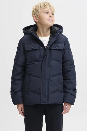 gewatteerde jas donkerblauw