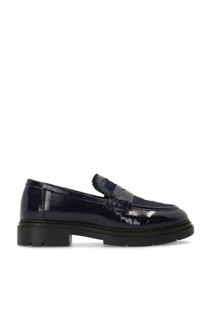 lakleren loafers donkerblauw