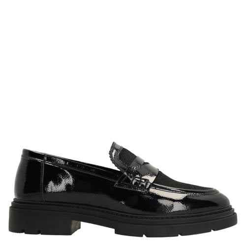 Manfield lakleren loafers zwart afbeelding