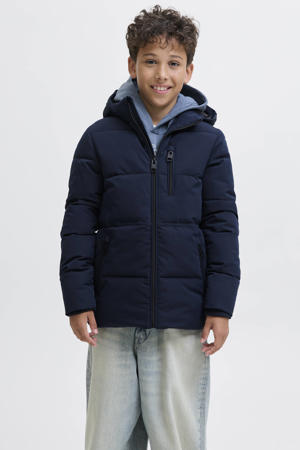 gewatteerde jas donkerblauw