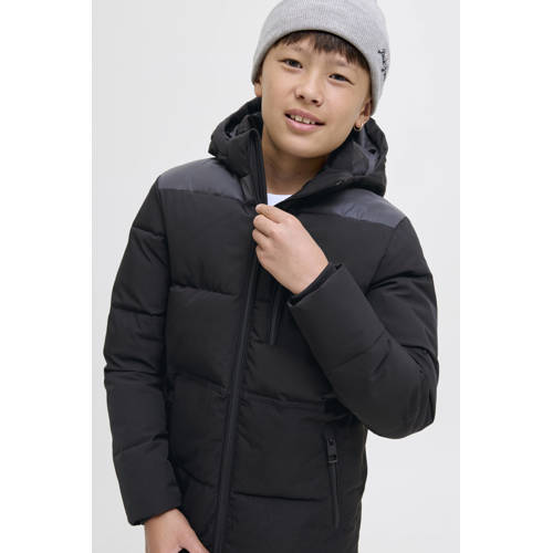 JACK & JONES JUNIOR gewatteerde jas zwart afbeelding
