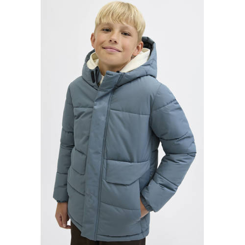 JACK & JONES JUNIOR gewatteerde jas grijsblauw afbeelding
