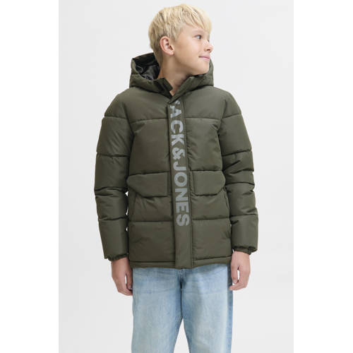 JACK & JONES JUNIOR gewatteerde jas donkergroen afbeelding