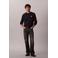 CALVIN KLEIN JEANS longsleeve met ingebreid patroon donkerblauw