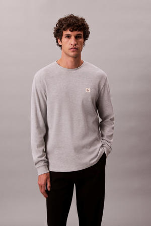 longsleeve met ingebreid patroon grijs