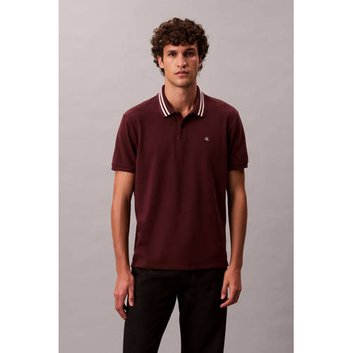 CALVIN KLEIN JEANS regular polo roodbruin afbeelding