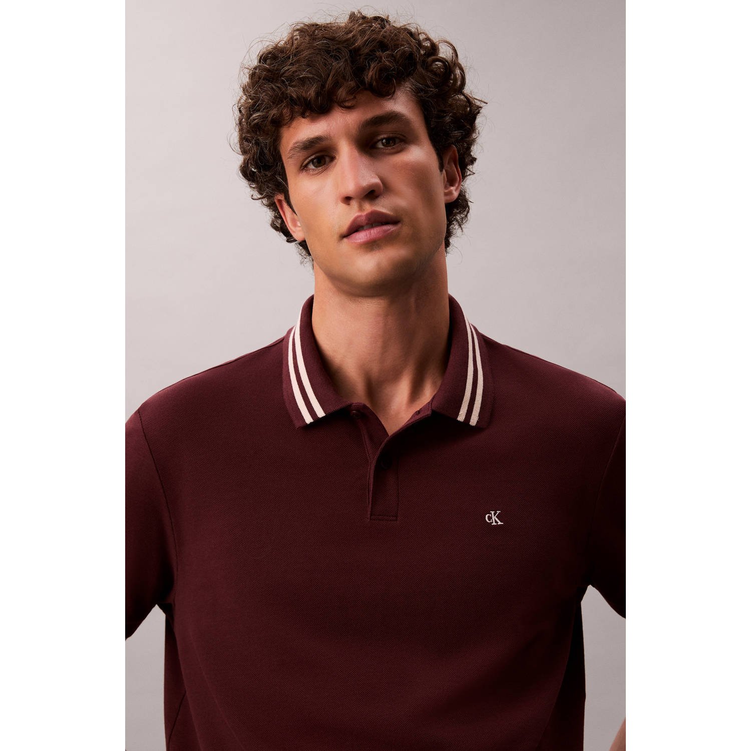 CALVIN KLEIN JEANS regular polo bruin