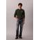 CALVIN KLEIN JEANS longsleeve met ingebreid patroon donkergroen