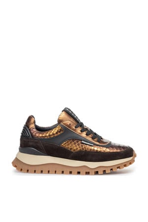 leren sneakers brons
