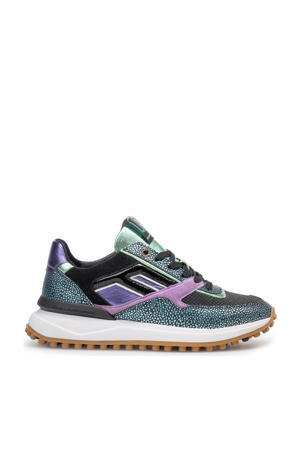 Noppi 36.13 leren sneakers aqua/lila