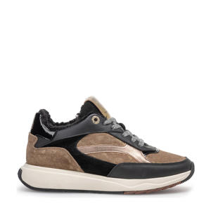 Suvi 02.11 gevoerde suède sneakers zwart/taupe