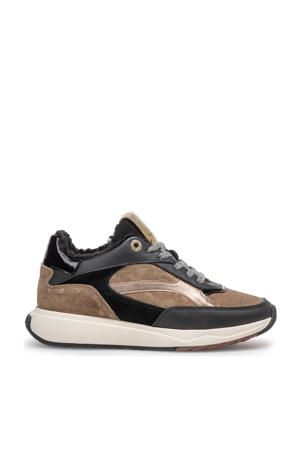 Suvi 02.11 gevoerde suède sneakers zwart/taupe