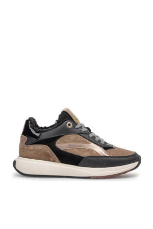 Suvi 02.11 gevoerde suède sneakers zwart/taupe