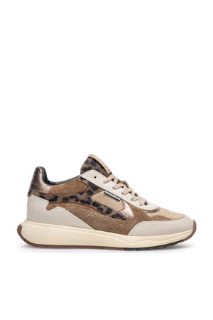 Suvi 03.04 suède sneakers met ponyhair taupe/beige