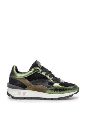 Blokki 04.19 leren sneakers donkergroen