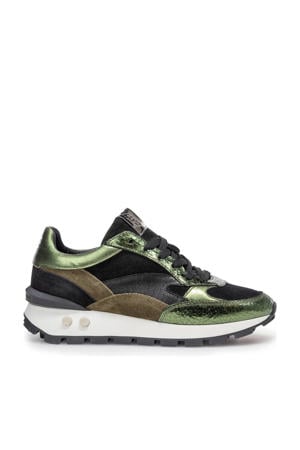 Blokki 04.19 leren sneakers donkergroen