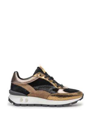 Blokki 04.20 leren sneakers goud/zwart