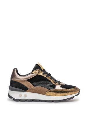 Blokki 04.20 leren sneakers goud/zwart