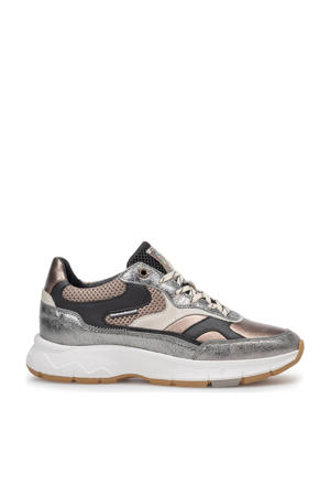 Daysi 03.08 leren sneakers zilver/zwart