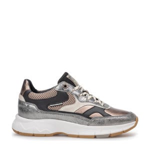 Daysi 03.08 leren sneakers zilver/zwart