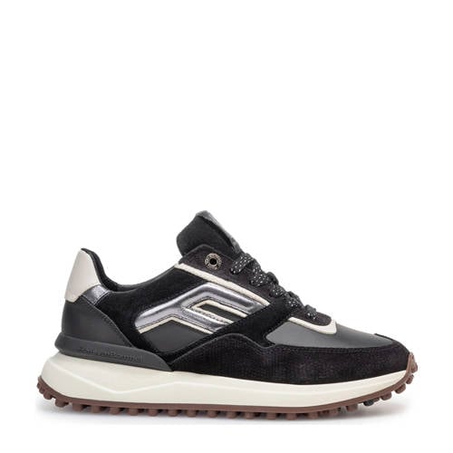Floris van Bommel Noppi 36.17 suède sneakers zwart/grijs afbeelding