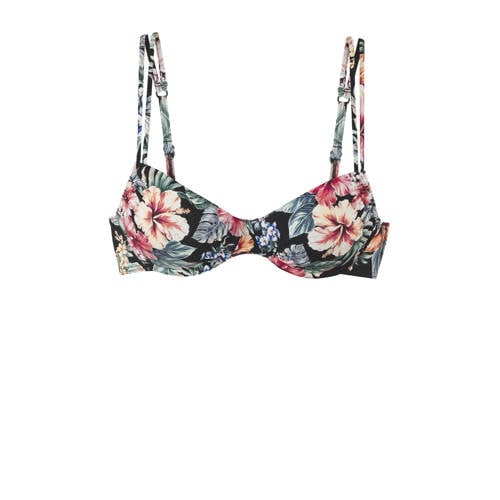 Lascana voorgevormde beugel bikinitop zwart/multi afbeelding