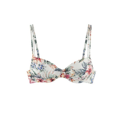 Lascana voorgevormde beugel bikinitop ecru/multi afbeelding