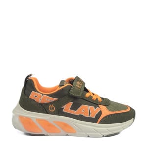 Cosmo lights boy 1 sneakers kaki/oranje