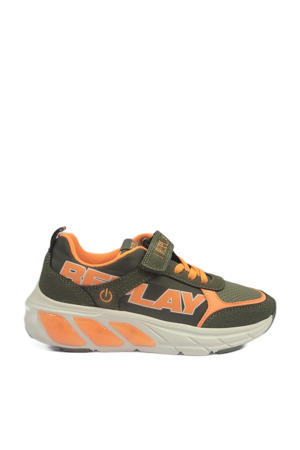 Cosmo lights boy 1 sneakers kaki/oranje