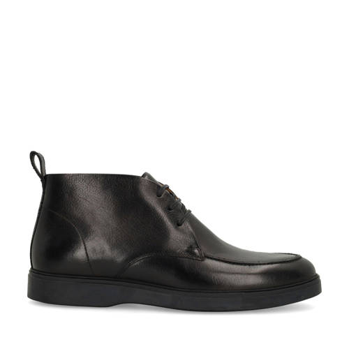 Manfield leren veterboots zwart afbeelding