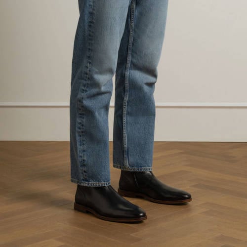 Manfield leren enkelboots zwart afbeelding