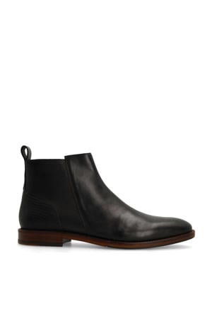 leren enkelboots zwart