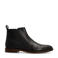 Manfield leren enkelboots zwart