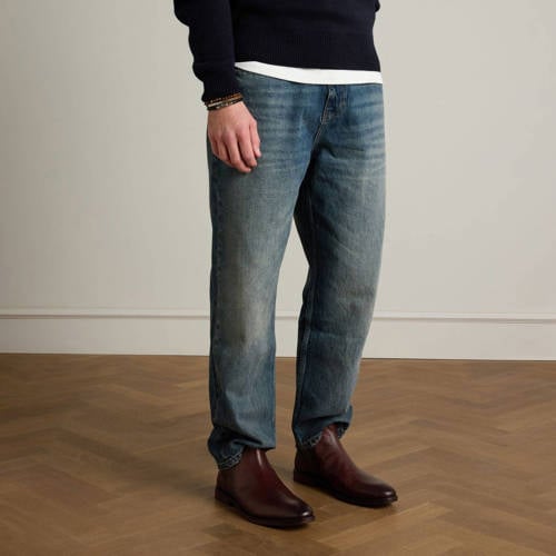 Manfield leren enkelboots bruin afbeelding