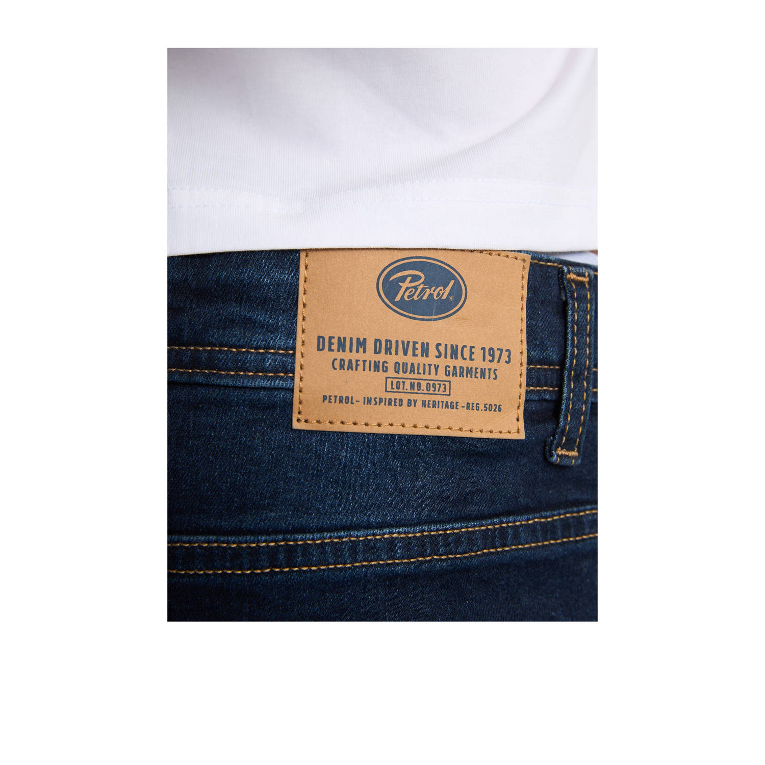 Petrol Industries tapered jeans dark blue denim