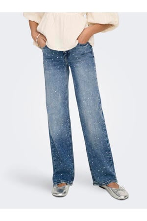 wide leg jeans medium blue denim