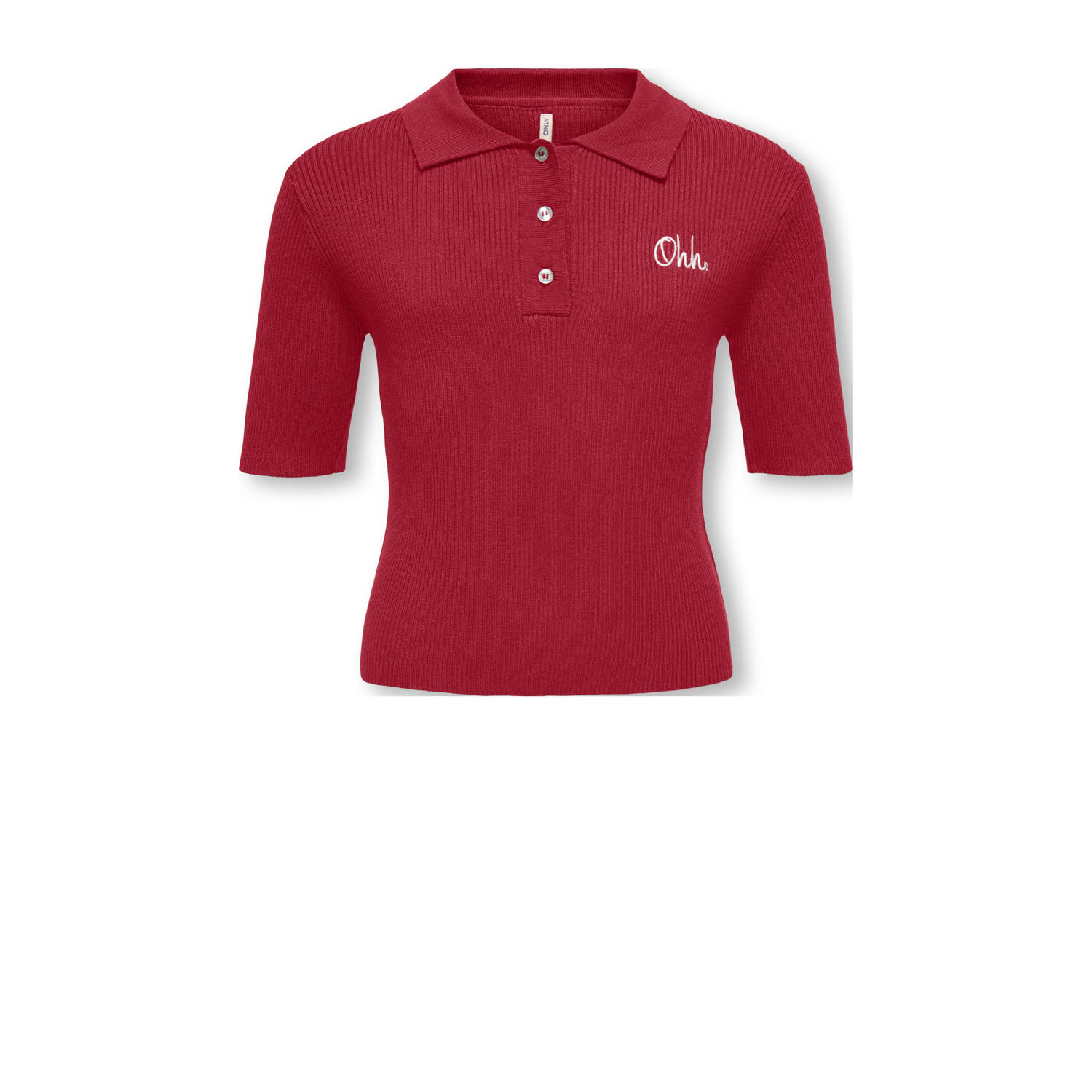 ONLY KIDS GIRL polo rood rib gebreid