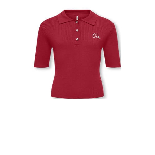 KIDS ONLY GIRL polo rood rib gebreid afbeelding