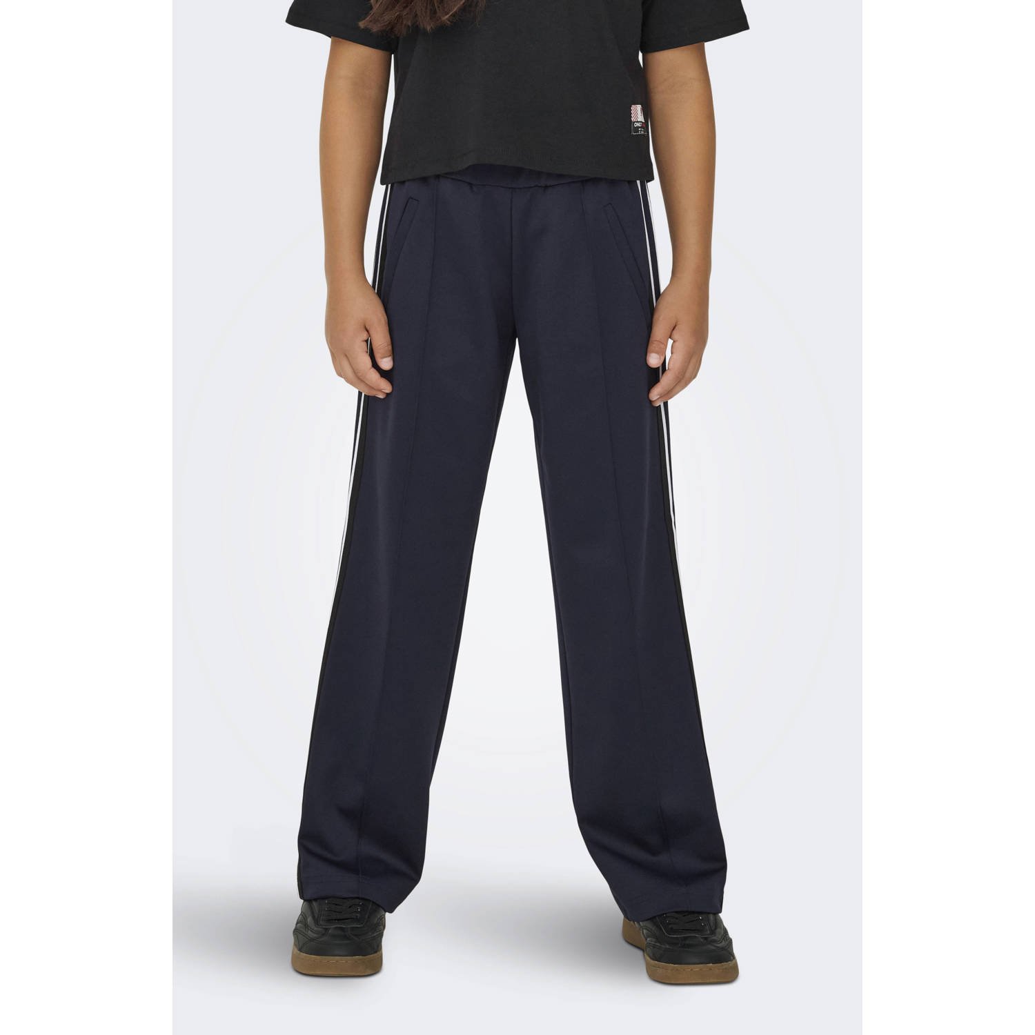 ONLY KIDS GIRL wide leg casual broek donkerblauw