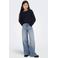 KIDS ONLY GIRL high waist wide leg jeans medium blue denim