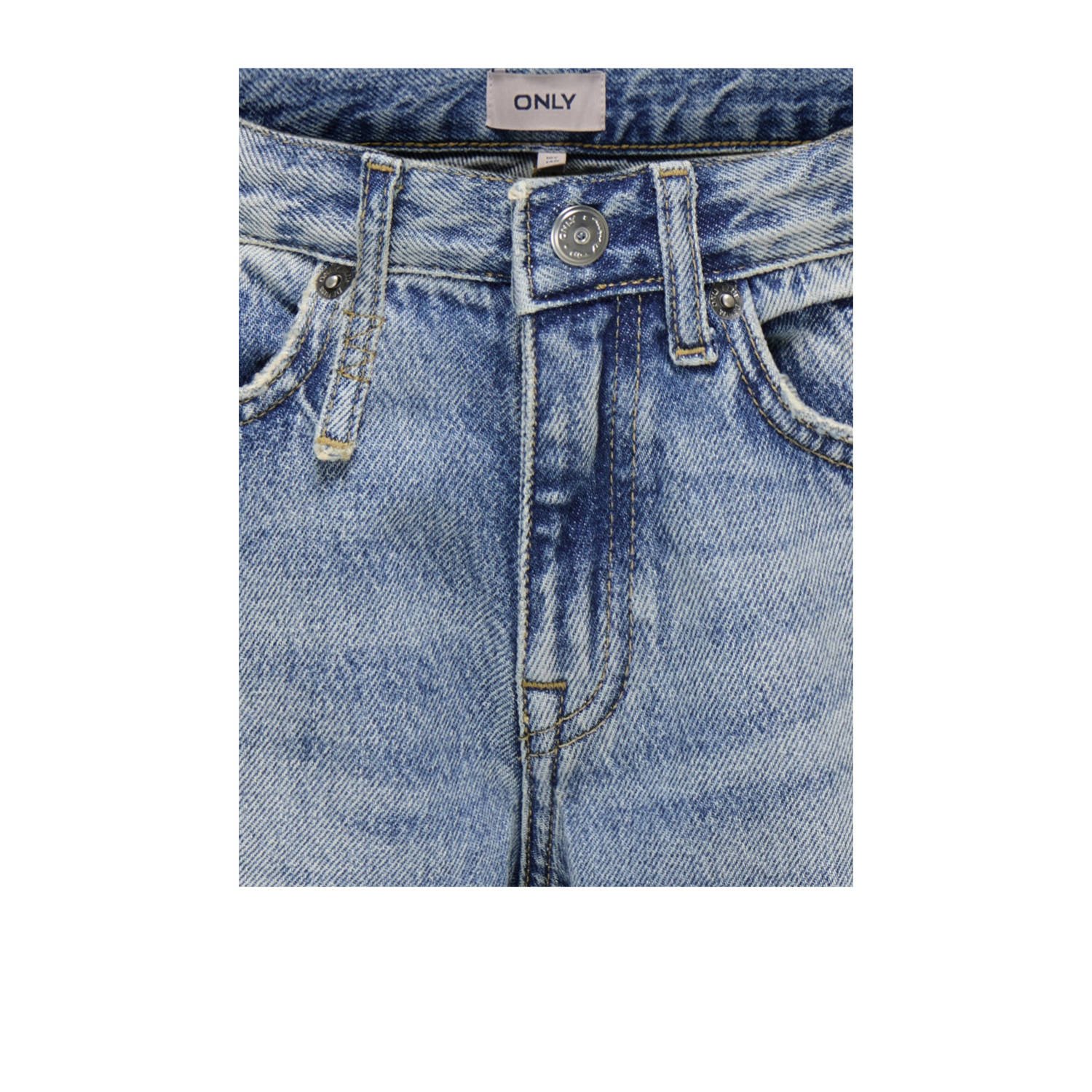 ONLY KIDS GIRL high waist wide leg jeans medium blue denim