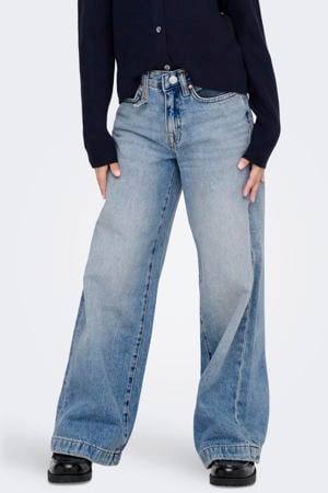 high waist wide leg jeans medium blue denim