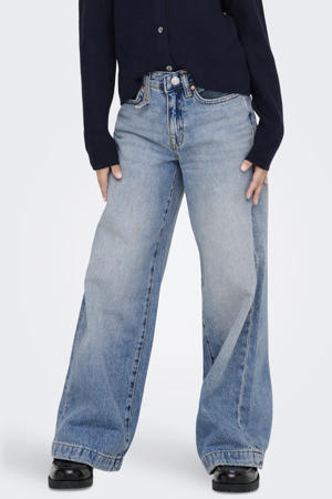 high waist wide leg jeans medium blue denim