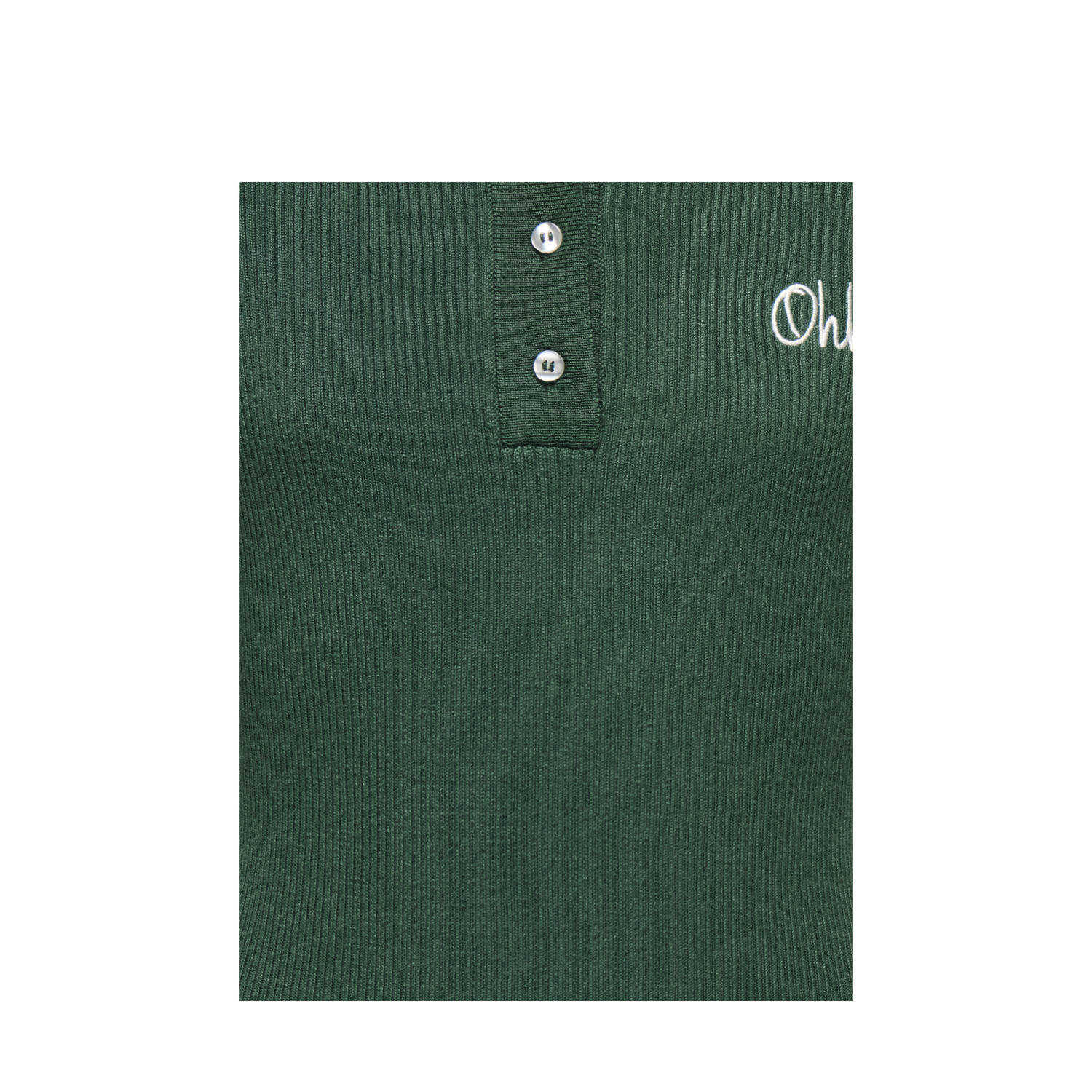ONLY KIDS GIRL polo donkergroen rib gebreid