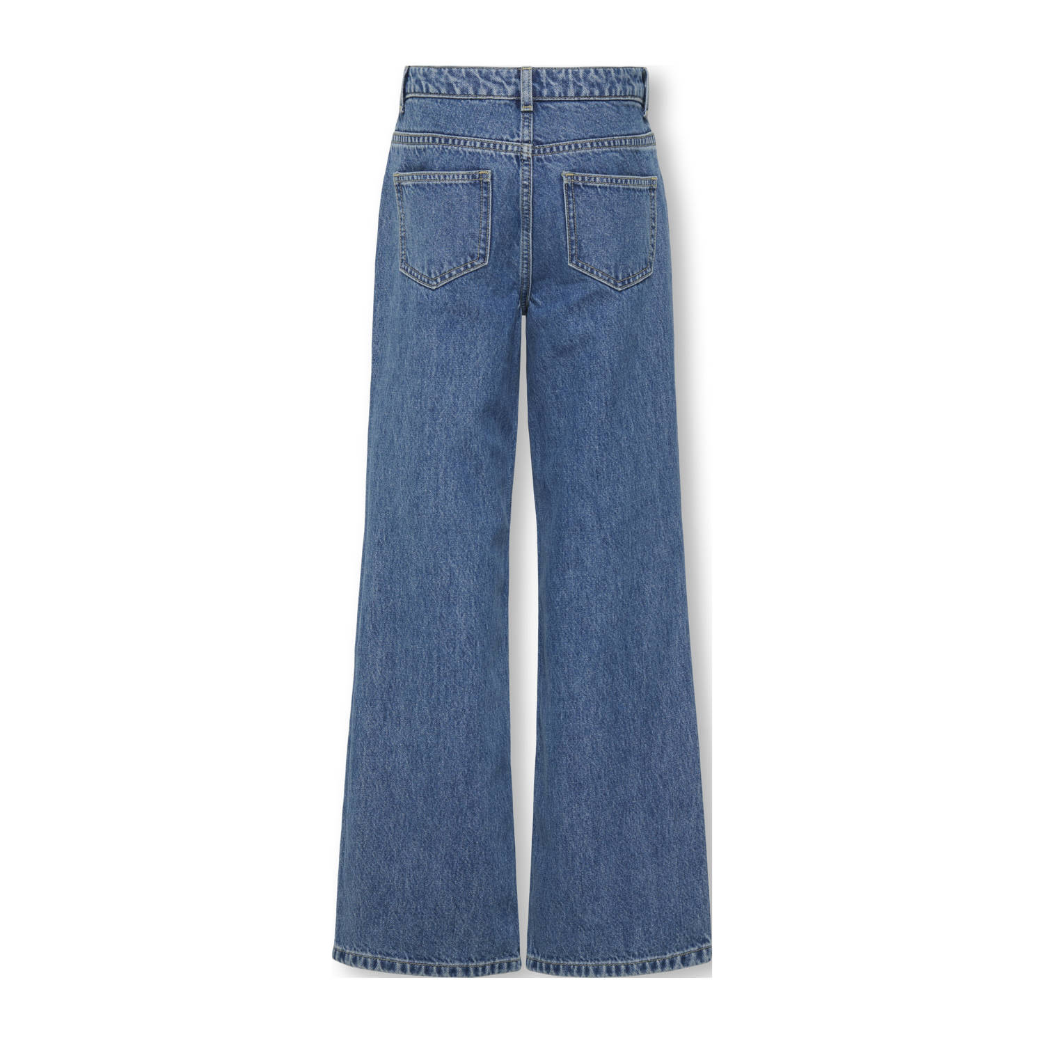ONLY KIDS GIRL high waist wide leg jeans medium blue denim