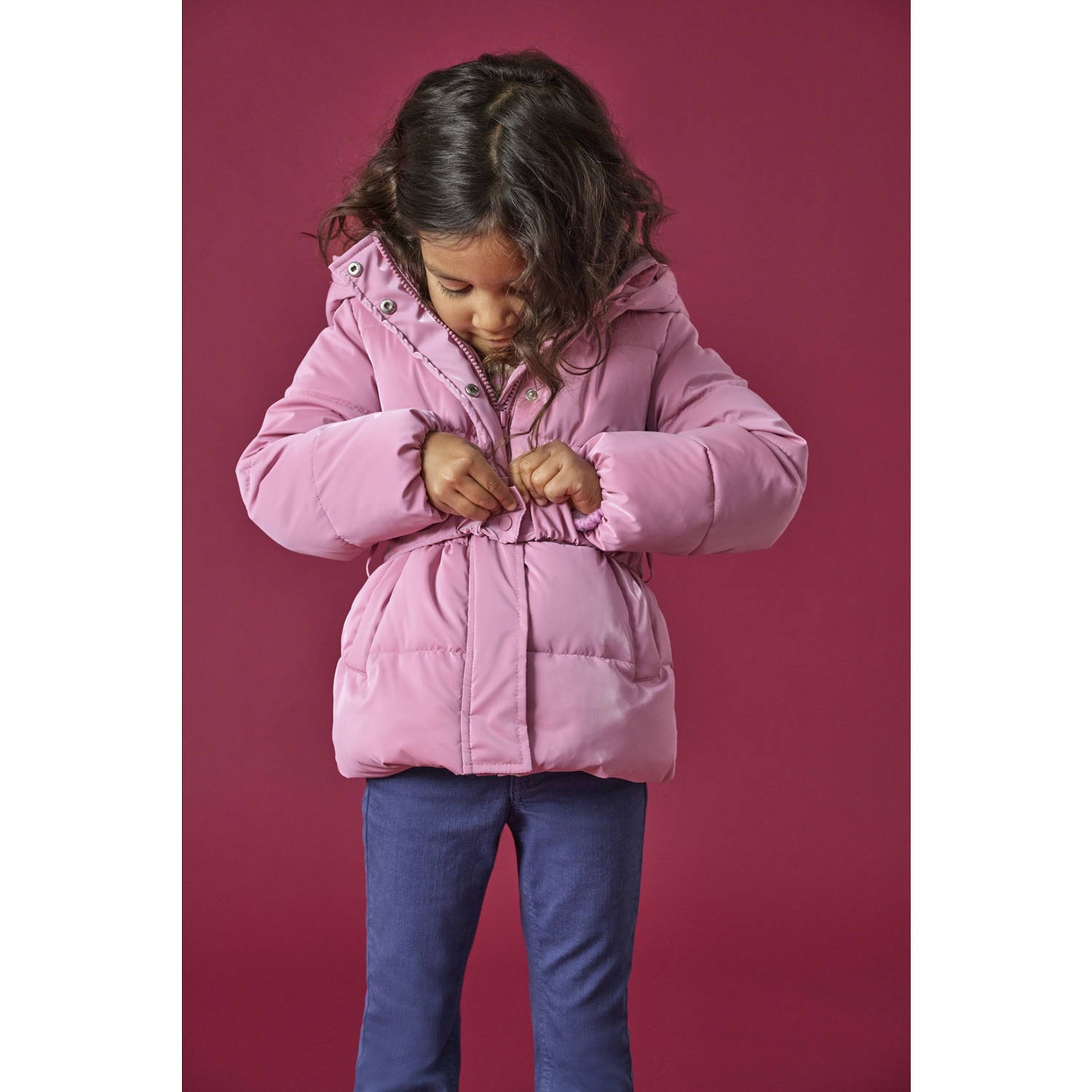 ONLY KIDS MINI gewatteerde jas roze