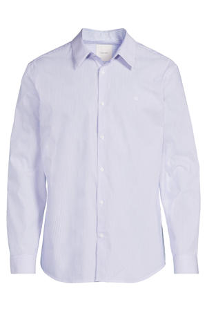 slim gestreepte casual overhemd blauw